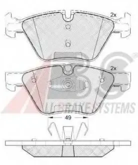 Тормозные колодки дисковые ABS A.B.S. 37551