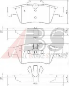 Тормозные колодки дисковые ABS A.B.S. 37509
