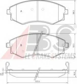 Тормозные колодки дисковые ABS A.B.S. 37468