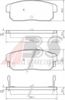 Тормозные колодки дисковые ABS A.B.S. 37473