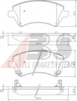 Тормозные колодки дисковые ABS A.B.S. 37405