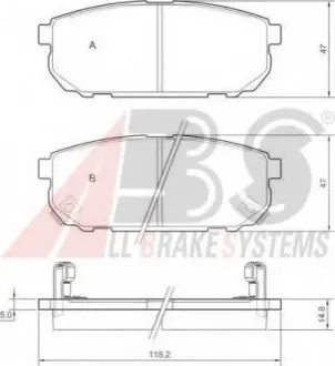 Тормозные колодки дисковые ABS A.B.S. 37362