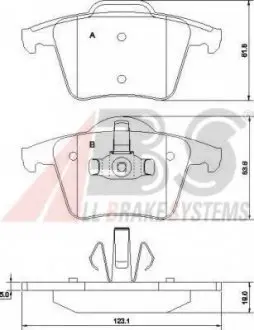 Тормозные колодки дисковые ABS A.B.S. 37343