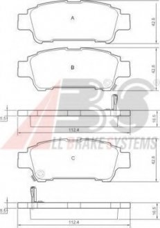 Колодки гальмівні задн. Estima/Previa/Avensis 00-06. A.B.S. 37228 (фото 1)