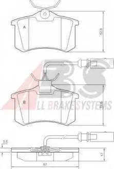 Тормозные колодки дисковые ABS A.B.S. 37214