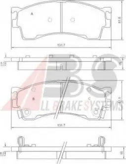 Комплект тормозных колодок, дисковый тормоз ABS A.B.S. 37187