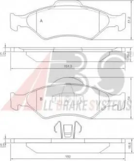 Тормозные колодки дисковые ABS A.B.S. 37196