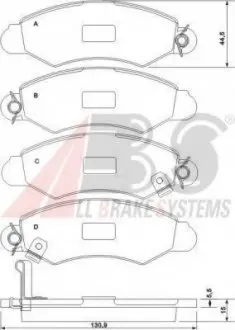 Тормозные колодки дисковые ABS A.B.S. 37140
