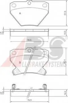 Гальмівні колодки зад. Corolla/Prius/Yaris 99-09 A.B.S. A.B.S. 37136
