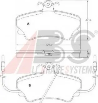 Тормозные колодки дисковые ABS A.B.S. 36768