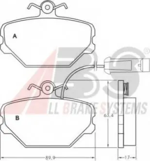 Тормозные колодки дисковые ABS A.B.S. 36630