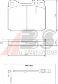 Тормозные колодки дисковые ABS A.B.S. 36105 (фото 1)