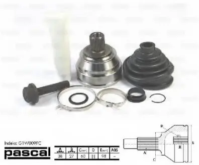 Шарнирный комплект, приводной вал PASCAL G1W009PC
