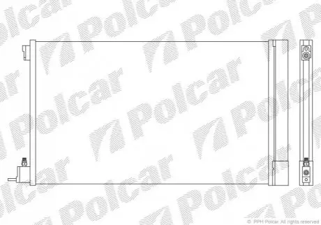 Радіатори кондиціонера 655 (630)x385x12 A/A паяння C КПП=M/A AC=(+) OPEL SAAB (PJ) Polcar 5520K8C1