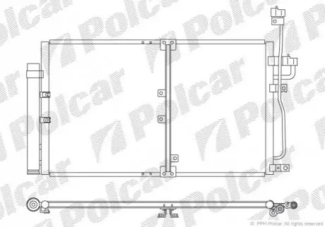 Радиаторы кондиционера 673 (630)x395 (374)x18 A/A пайка C КПП=M/A AC=(+) OPEL CHEVROLET (PJ) Polcar 5565K8C1 (фото 1)