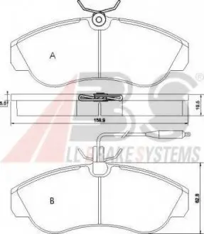 Гальмівні колодки перед. Ducato/Boxer 94-02 (1.8t) A.B.S. A.B.S. 36884