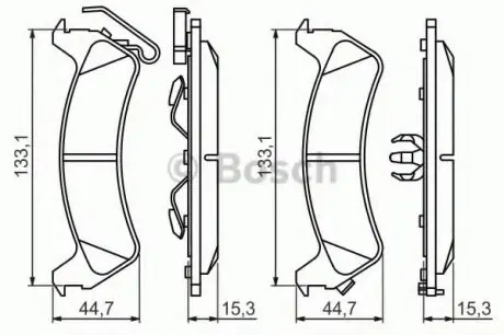 Тормозные колодки JEEP Grand Cherokee "R "96-98 BOSCH 0986494348