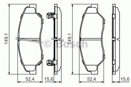 Тормозные колодки дисковые KIA Sportage Retona 2.0 -04 BOSCH 0986424696