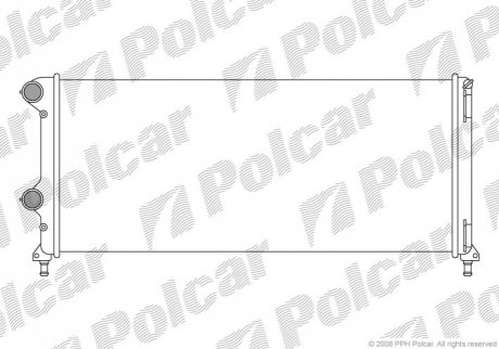 Радіатори охолодження 700x310x34 A/P хутро. КПП=M AC=(+/-) FIAT DOBLO 06- 1910ccm 186A9.000 (ZJ) Polcar 304008A5