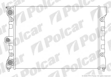 Радіатор VW Golf/ Jetta / Passat II 82-88, Polo II 81-83 Polcar 953408A1 (фото 1)