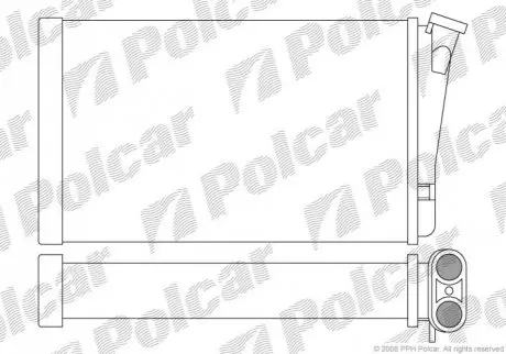 Радиаторы обогрева 240x158x42 A/P мех. КПП=M/A AC=(+/-) OPEL OMEGA B 94- (ZJ) 5527N8-1 Polcar 5527N81