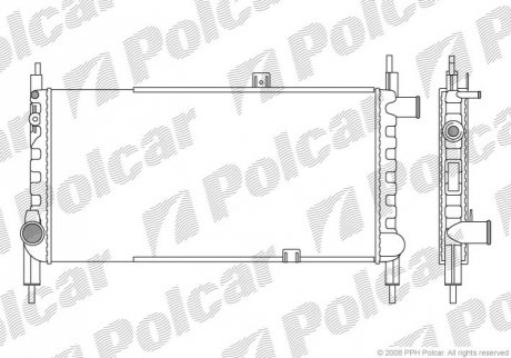 Радиаторы охлаждения 530x285x34 A/P мех. КПП=M OPEL KADETT E 84- 1389ccm C14NZ (PJ) Polcar 5505081