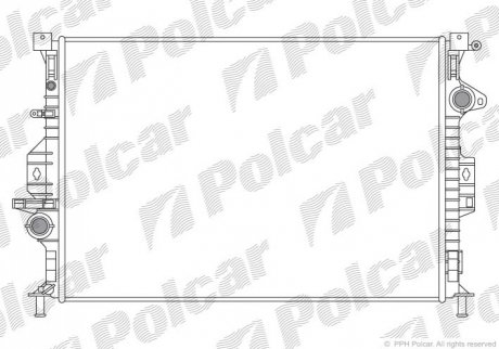 Радіатори охолодження 672x448x26 A/P паяння КПП=A AC=(+/-) LAND ROVER VOLVO FORD (PJ) Polcar 3219084