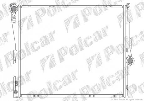Радіатори охолодження 580x495x30 A/P паяння КПП=A AC=(+/-) BMW X3 E83 04- 2979ccm M54B30 (PJ) 205508-1 Polcar 2055081