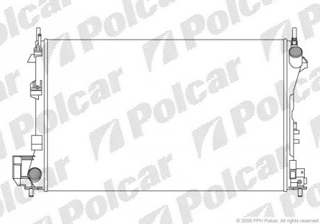 Радіатори охолодження 648x408x32 A/P хутро. КПП=M AC=(+/-) OPEL FIAT (ZJ) Polcar 551808A2