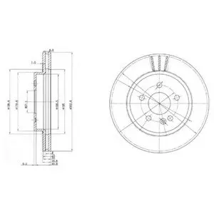 Диск тормозной к-т (2шт) Cena za 2 sztuki Delphi BG3397