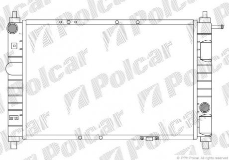 Радиаторы охлаждения 460x297x23 A/P мех. КПП=M AC=(+/-) DAEWOO MATIZ I (PL) 98- 796ccm S-TEC F8CV (Polcar 290208-A