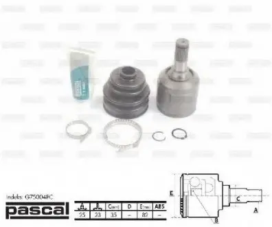 Шрус внутренний L, R PASCAL G75004PC