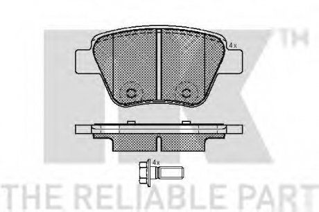 Комплект тормозных колодок, дисковый тормоз NK 2247101 (фото 1)
