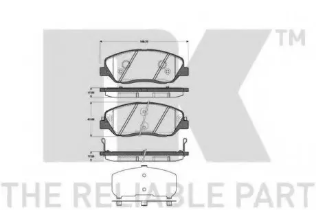 Комплект тормозных колодок, дисковый тормоз NK 223427