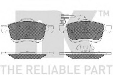 Комплект тормозных колодок, дисковый тормоз NK 222390 (фото 1)