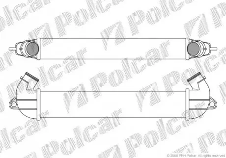 Радіатори повітря (Інтеркулери) 500x70x85 A/P паяння КПП=M AC=(+/-) FIAT DOBLO 00- 1910ccm 182B9 (PJ) Polcar 3040J81