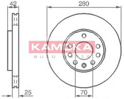 Гальмівні диски KAMOKA 1032082 (фото 1)