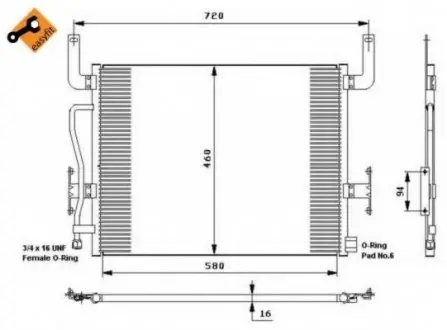 Радіатор кондиціонера NRF 35655