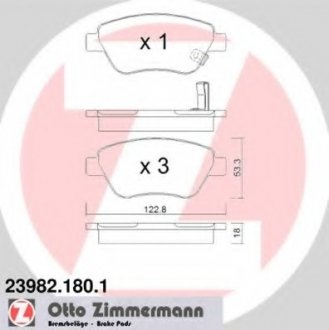 Тормозные колодки дисковые ZIMMERMANN 239821801 (фото 1)