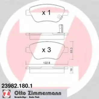 Тормозные колодки дисковые ZIMMERMANN 239821801