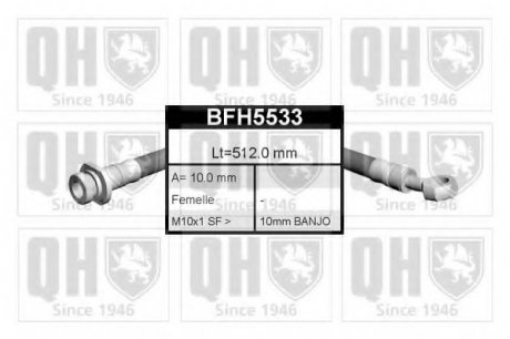 Тормозной шланг QH QUINTON HAZELL BFH5533