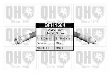 Гальмівний шланг QUINTON HAZELL BFH4584