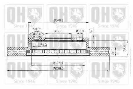 Тормозные диски QH QUINTON HAZELL BDC3546