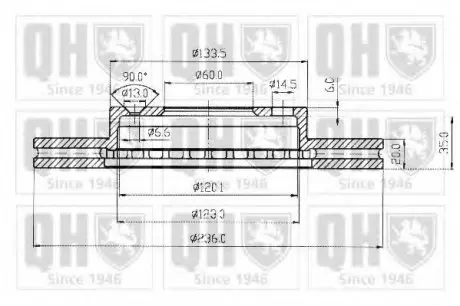 Тормозные диски QH QUINTON HAZELL BDC3205