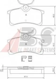 Тормозные колодки дисковые ABS A.B.S. 37270