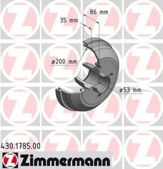 Тормозные барабаны ZIMMERMANN 430178500