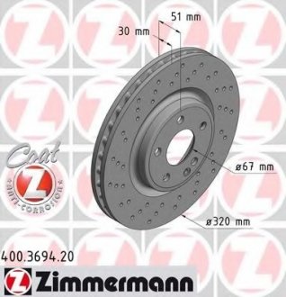 Гальмівні диски ZIMMERMANN 400369420 (фото 1)