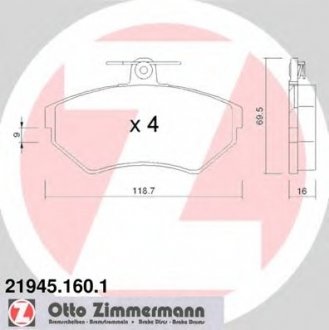 Тормозные колодки дисковые ZIMMERMANN 219451601