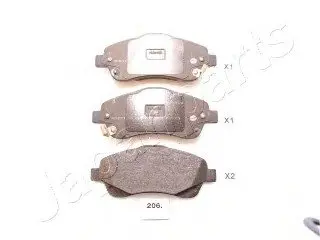 Тормозные колодки дисковые PA-206AF JAPANPARTS PA206AF