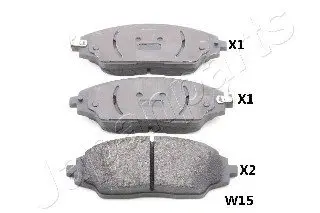 Комплект тормозных колодок, дисковый тормоз JAPANPARTS PAW15AF